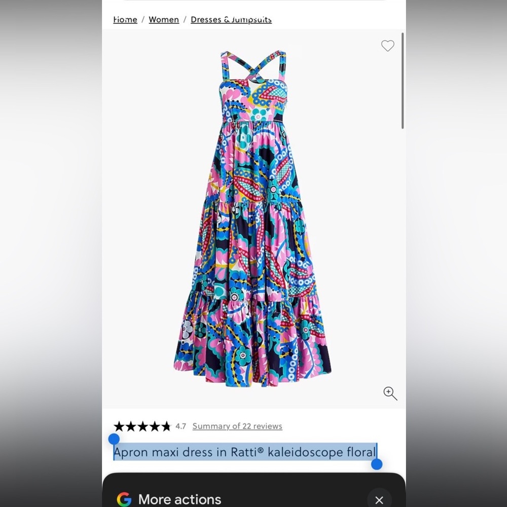 J. Crew Vibrant Floral Maxi Dress in Blue and Pink